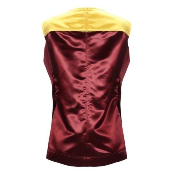 Calvin Klein 2018 Satin Wearable Art Medallion Button Colorblock Blouse US 2 - Picture 3 of 11